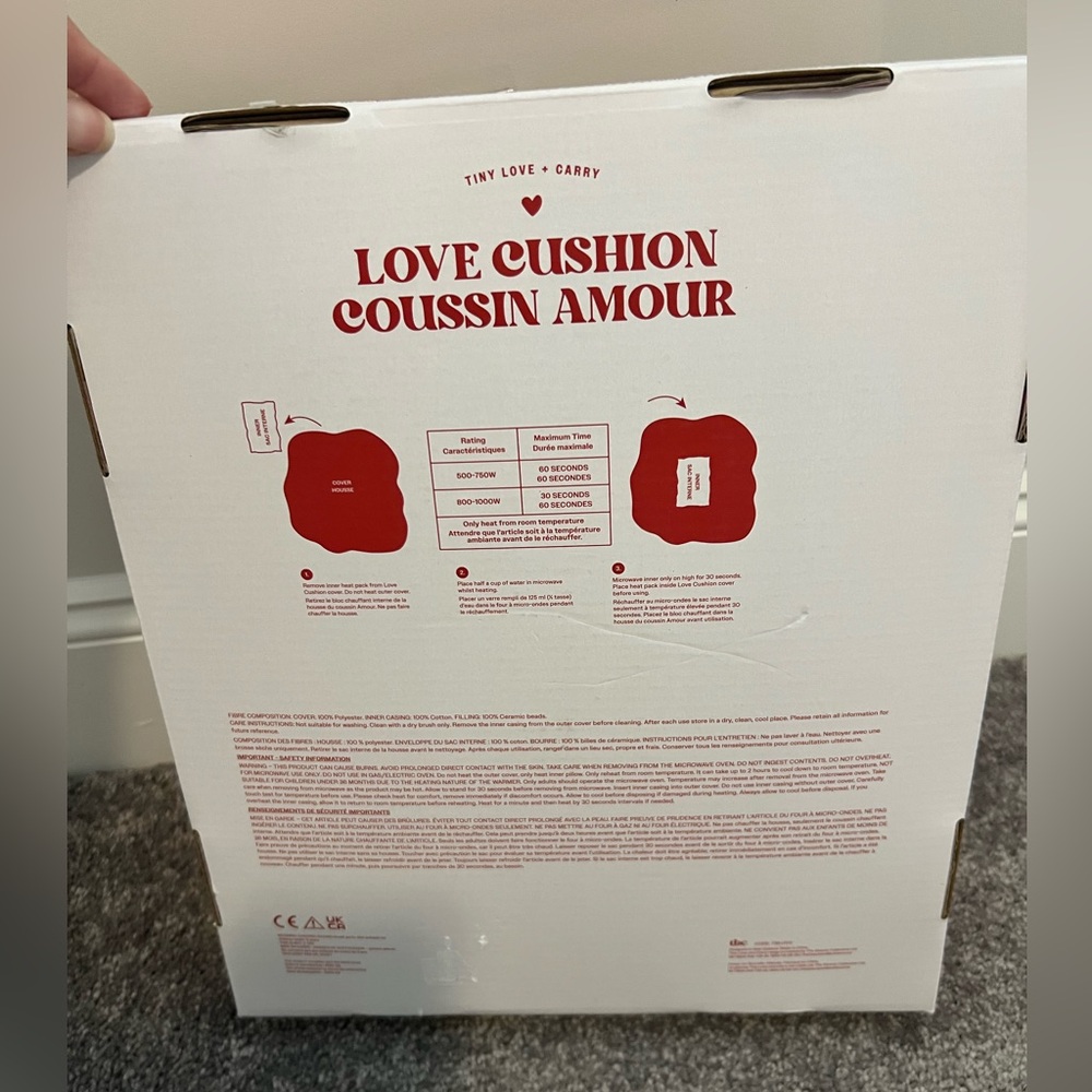 Red Love Heart Pillow w/removable heat pack NIB - Picture 5 of 8